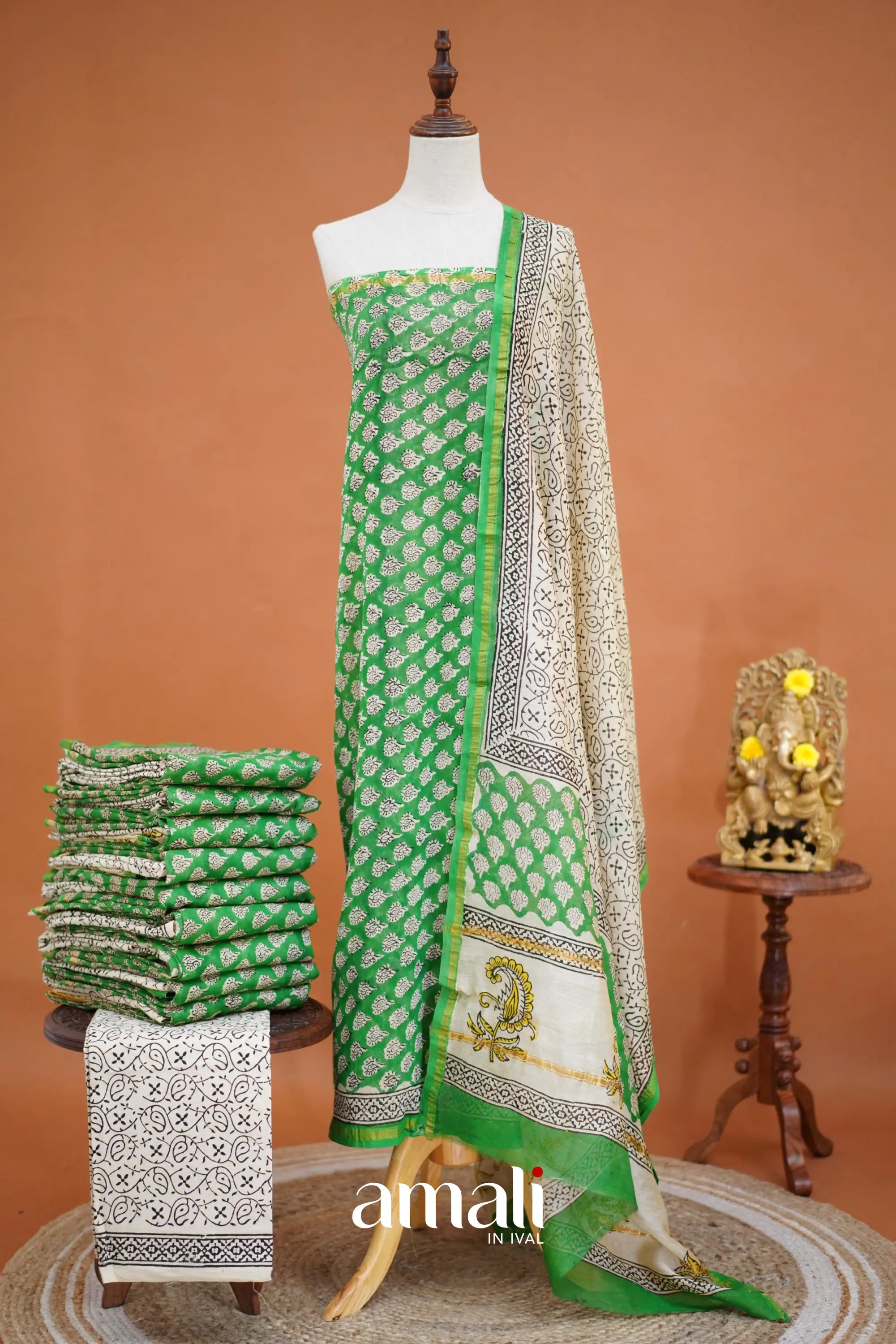 Swara Unstitched Salwar - Green salwar